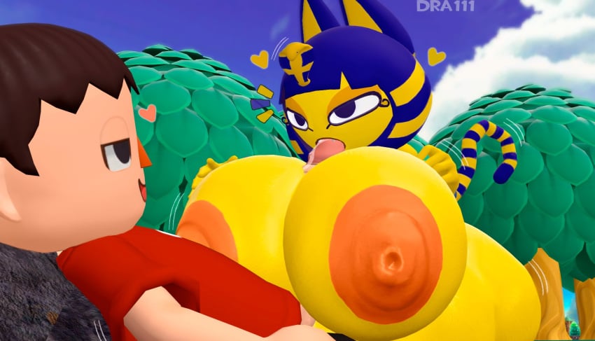 1boy 1girls 3d animal_crossing animal_crossing_new_horizons ankha ankha_(animal_crossing) cat_humanoid dra111_(artist) dragon316 furry huge_ass huge_breasts huge_cock hyper hyper_breasts nintendo precum tagme titfuck titjob villager_(animal_crossing)