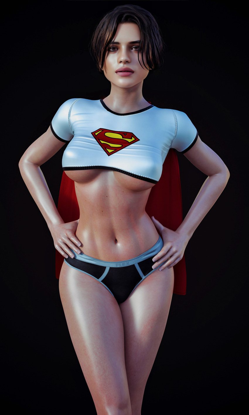 1girls 3d 3dx abs agent_4_tea_se7en athletic athletic_female bedroom_eyes belly belly_button black_briefs black_hair black_panties black_underwear breasts briefs brown_eyes cape capelet crop_top cropped_shirt dc dc_comics dc_extended_universe dcau female female_only fit fit_female fully_clothed hands_on_hips high_resolution highres kara_danvers kara_zor-el legs legs_crossed looking_at_camera looking_at_viewer midriff midriff_baring_shirt no_pants oil oiled oiled_body oiled_skin oily panties petite petite_body petite_breasts petite_female petite_girl pinup pinup_girl pinup_girls pinup_pose pout pouty pouty_lips red_cape red_capelet render revealing_clothes sasha_calle shiny shiny_clothes shiny_hair shiny_skin shirt short_cape short_hair skimpy_clothes skinny skinny_female skinny_girl skinny_waist small_boobs small_breasts solo standing stomach sultry sultry_eyes sultry_gaze supergirl supergirl_(dceu) supergirl_(sasha_calle) supergirl_(series) superhero superheroine t-shirt thighs tight_clothes tight_clothing tight_fit tight_shirt tight_t-shirt tomboy too_small_clothes tummy underboob underbust underwear white_shirt white_t-shirt