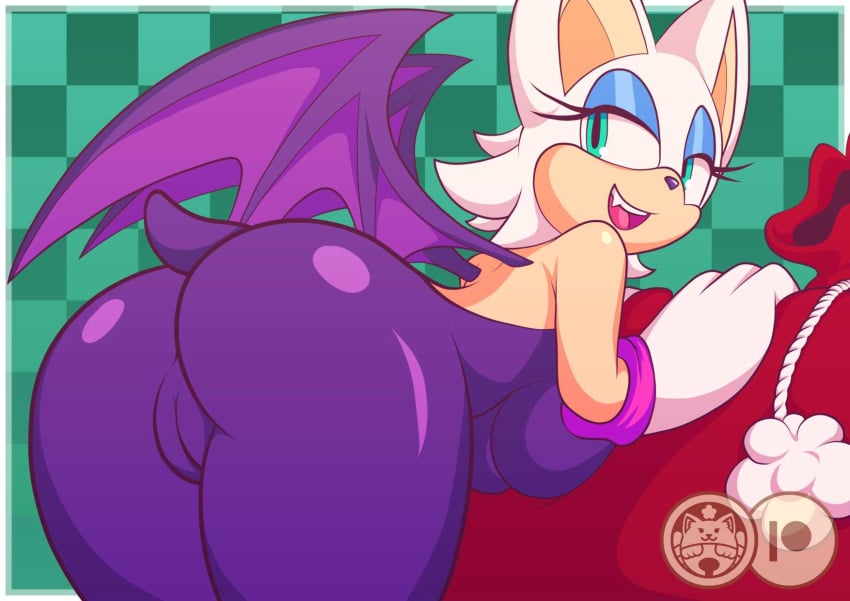 1girls ass bodysuit clothed nyabellart rouge_the_bat skin_tight solo_female sonic_(series) sonic_the_hedgehog_(series)