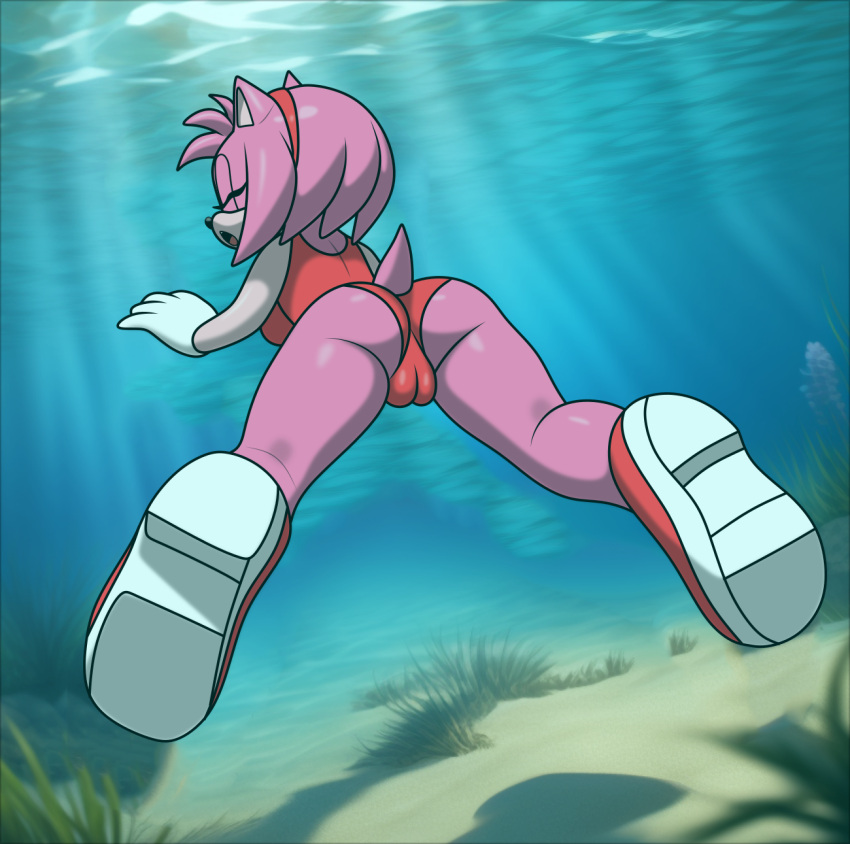 1girls amy_rose asphyxiation back_view cameltoe drown drowning female hedgehog one-piece_swimsuit sega solo sonic_(series) sonic_the_hedgehog_(series) swimsuit tagme underwater underwater_peril yurifurryuw