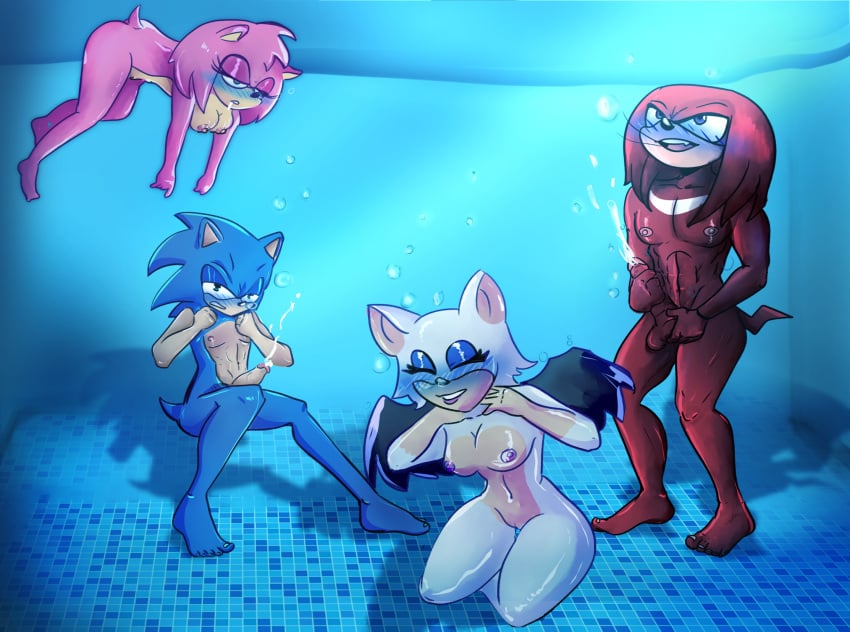 2boys 2girls amy_rose anthro blue_blush dead death drown drowning female female_death imminent_death knuckles_the_echidna male pool rouge_the_bat sega sonic_(series) sonic_the_hedgehog sonic_the_hedgehog_(series) stryker1187 tagme underwater