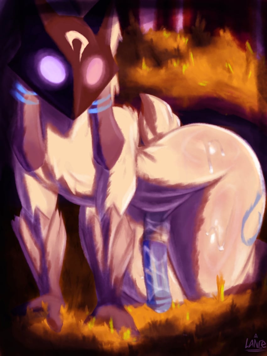 1futa 2024 all_fours big_penis bottom_heavy ejavox featureless_chest flat_chest futa_only futanari huge_ass huge_cock humanoid kindred lamb_(league_of_legends) large_penis league_of_legends looking_at_viewer mask nude painting_(artwork) penis riot_games solo thick_thighs white_fur wide_hips