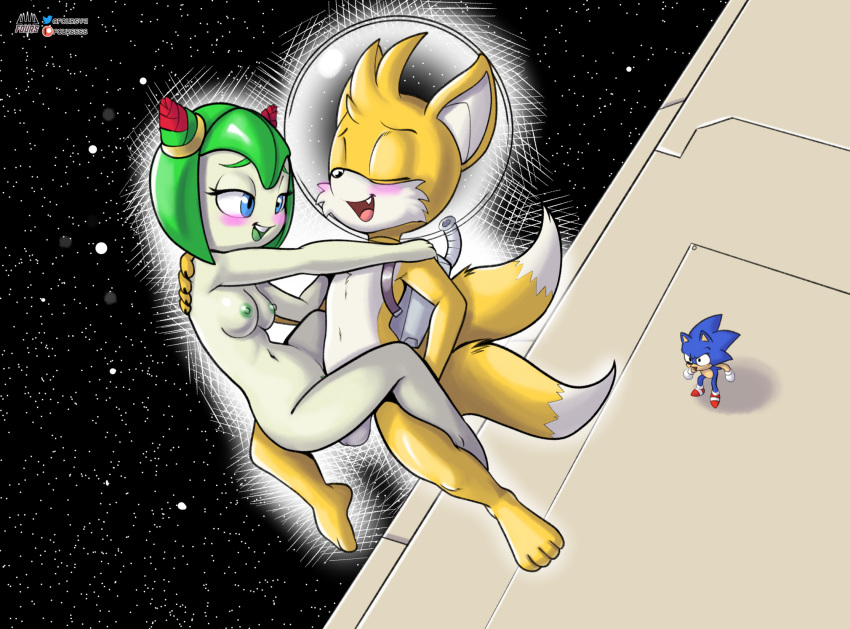 1girls 2boys alien alien_girl alien_humanoid ambiguous_penetration anthro balls barefoot blue_eyes blush blushing breasts canid canine canon_couple cosmo_the_seedrian eulipotyphlan feet female female_penetrated flora_fauna fours_(artist) fourssss fox fur furry genitals green_hair hedgehog hi_res humanoid interspecies male male/female male_penetrating male_penetrating_female mammal medium_breasts miles_prower navel nipples nude nudist open_mouth open_smile penetration penile penile_penetration plant plant_girl plant_humanoid pussy seedrian sega sex smile sonic_(series) sonic_the_hedgehog sonic_the_hedgehog_(series) sonic_x space straight tagme tails tails_the_fox tan_body tms_entertainment yellow_body yellow_fur zero_gravity