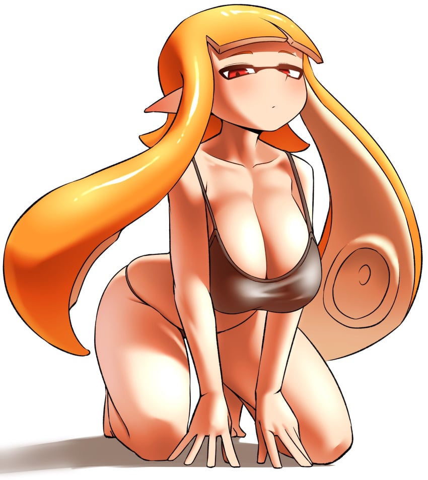 inkling inkling_girl looking_at_viewer nintendo nobunagapero splatoon tentacle_hair