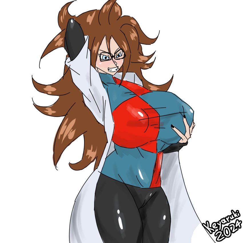 1female 1girls 2d 2d_(artwork) android android_21 android_21_(good) android_21_(human) armpits arms_up ass big_ass big_breasts big_hips big_thighs boobs_bigger_than_head breasts brown_hair dragon_ball dragon_ball_super dragon_ball_z female female female_focus female_only flat_colors gigantic_breasts glasses grabbing_own_breast hips holding_breast keyaruki massive_breasts pantyhose shiny_skin signature simple_background simple_coloring skirt solo solo_focus standing thick_thighs thighs twitter_link unrealistic_proportions voluptuous voluptuous_female wild_hair