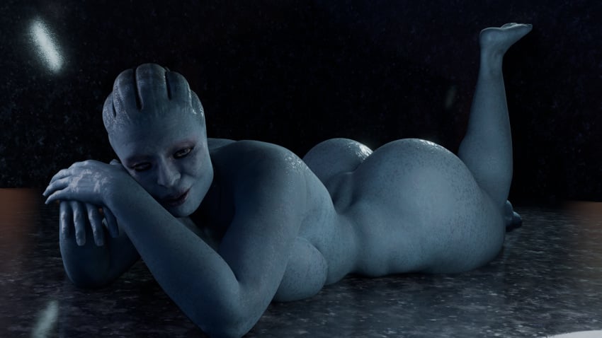 3d big_ass big_breasts big_butt blender blue_eyes female game glutes legs mass_effect samara voluptuous