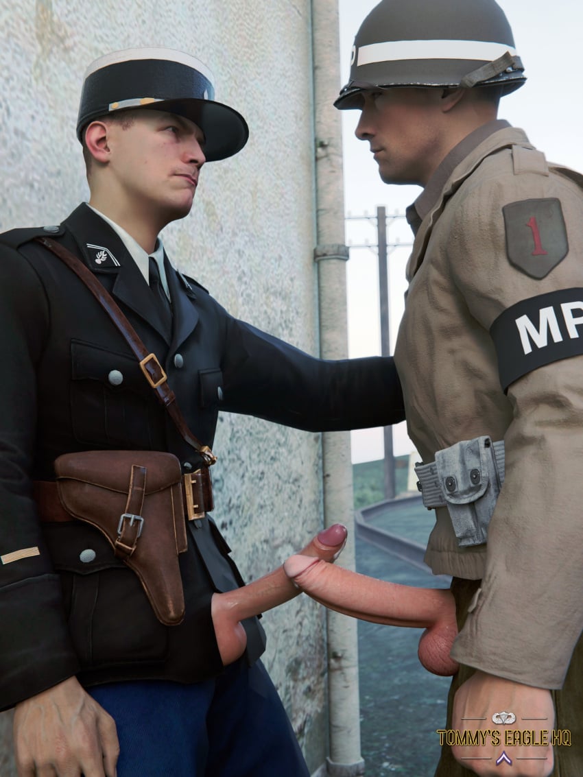 army exhibitionism frottage frotting gay gay_male gay_sex medal_of_honor_airborne military outdoors precum soldier soldiers tommys_eagle_hq uniform