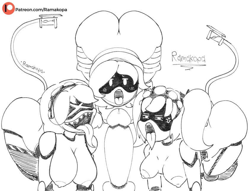 1boy 1boy3girls 2d 2d_(artwork) 3girls 3girls1boy big_ass big_breasts big_butt big_penis crawling digital_art digital_drawing_(artwork) digital_media digital_media_(artwork) j_(murder_drones) male/female murder_drones n_(murder_drones) nipples nude on_fours open_mouth petite ramakopa_(artist) sketch tongue tongue_out uzi_(murder_drones) v_(murder_drones)