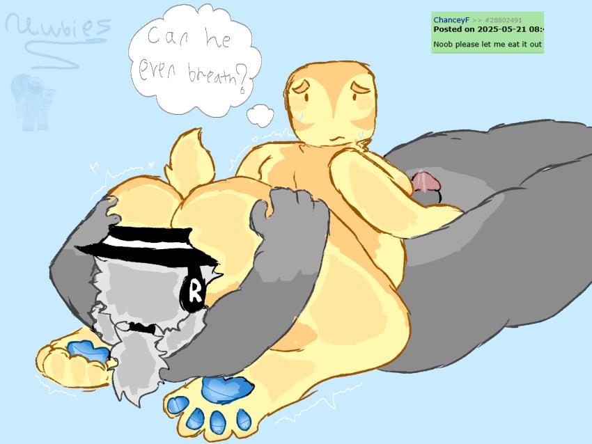 69 69_position chance_(forsaken) chubby chubby_cuntboy chubby_male completely_nude concerned_look cuntboy erection forsaken_(roblox) looking_back newb noob noob_(forsaken) noob_(roblox) roblox roblox_game robloxian rule_34_comment self_upload shake_lines tagme transmasc