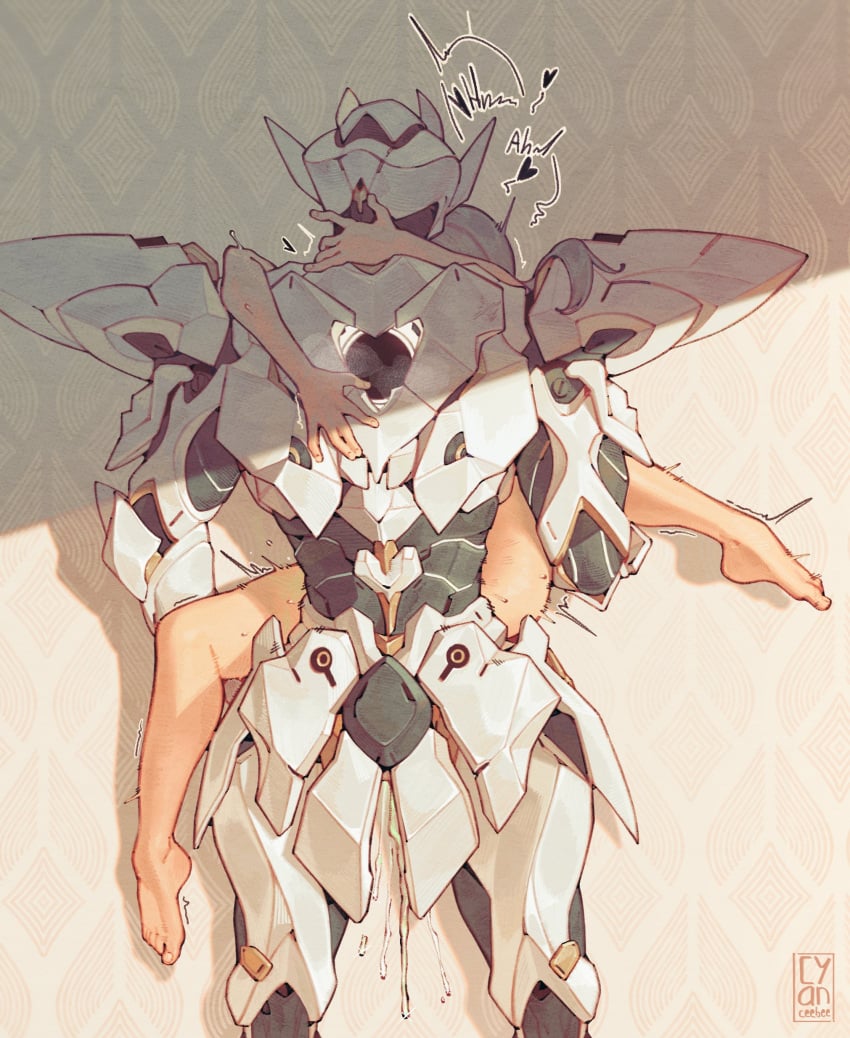2girls absurdres against_wall armor arms_around_neck completely_nude cum cumdrip cyanceebee cyber_(cyanceebee) female firefly_(honkai:_star_rail) from_behind futa_with_female futanari grey_armor helmet highres honkai:_star_rail honkai_(series) implied_futanari intersex multiple_girls nude power_armor sam_(honkai:_star_rail) sex shade sound_effects stelle_(honkai:_star_rail) trailblazer_(honkai:_star_rail) trembling upright_straddle white_armor