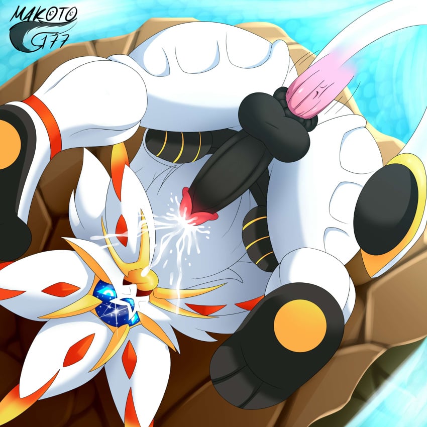 anal_sex anus ass balls big_ass big_penis black_fur blue_eyes complex_background edit felid feline gay gay_sex generation_7_pokemon humanoid_penis legendary_pokemon lion makoto177 male/male nintendo paws penis pokemon pokemon_(species) pokephilia sex solgaleo third-party_edit white_fur