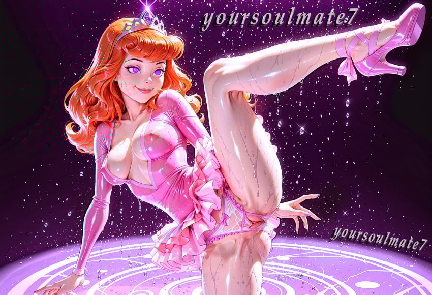 absurd_res ai_generated ballerina commission commission_art dance dancer dancer_outfit dancing daphne_blake deviantart dynamic_pose fanart hd highres hypnosis mind_control nsfw one_leg_up partially_clothed partially_visible_vulva perspective pink_background pink_dress request requested requesting sequin_dress sexy sexy_body sexy_pose split tiara tutu visible_nipples visible_pussy visible_underwear