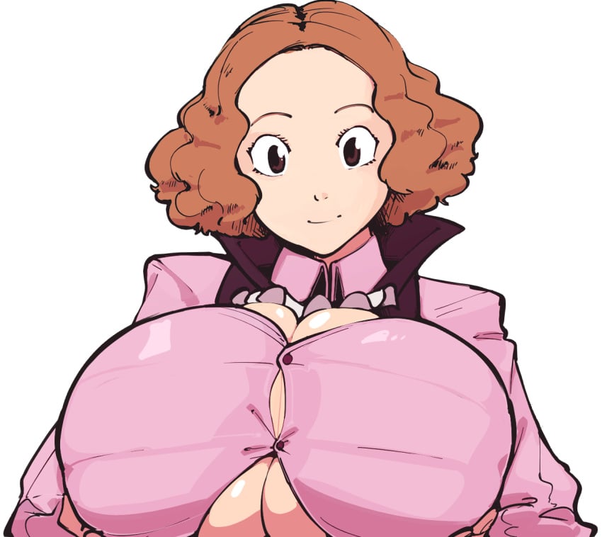 1girls brown_hair female female_focus haru_okumura huge_breasts immisterplow mrplow34 paizuri persona persona_5 tagme