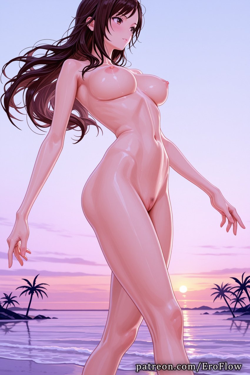 1girls 2025 ai_generated bangs beach blush breasts brown_eyes brown_hair completely_nude erect_nipples eroflow female_pubic_hair final_fantasy final_fantasy_vii final_fantasy_vii_remake genitals gradient_sky hard_nipples hi_res highres large_breasts legs long_hair naked navel nipples nude ocean oiled outdoors palm_tree parted_lips patreon pubic_hair pussy shiny shiny_skin sky solo standing stomach sunset tifa_lockhart tight_pussy tree vagina voluptuous voluptuous_female walking water wet