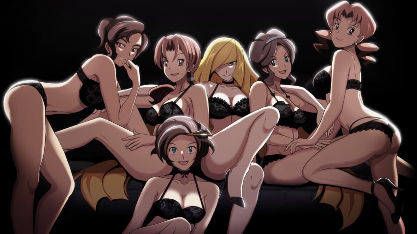 2d 2d_(artwork) 2d_artwork 6girls 6milfs ass_cheeks ass_cleavage bare_arms bare_legs bare_midriff bare_shoulders bare_thighs belly_button big_breasts black_background black_choker black_collar black_high_heels black_underwear blonde_hair blue_eyes blue_headband brown_eyes brown_hair brown_ponytail business_woman butt_crack caroline_(pokemon) choker choker_collar classy classy_female cleavage clip collar couch cougar cougar_milf delia_ketchum_(pokemon) ear_piercing earring earrings earth_pony eyelashes female grace_(pokemon) green_ear_piercing green_earring green_earrings green_eyes group group_picture hair hair_clip hair_tied hair_tied_back hair_tied_up half_naked headband high_heels highlights highlights_(coloring) hourglass_figure hourglass_figured_female lacy_panties lingerie lingerie_bra lingerie_only lingerie_panties long_hair looking_at_viewer lusamine_(pokemon) mature_female medium_hair midriff mild milf milfs mother mother_(pokemon_bw) mothers_day mum navel pokemon pokemon_(anime) pokemon_(game) pokemon_bw pokemon_bw2 pokemon_rgby pokemon_rse pokemon_sm pokemon_sv pokemon_xy ponytail pov pov_eye_contact purple_eyes rich rich_girl short_hair short_hair_female sideass sideboob silver_ear_piercing silver_earring silver_earrings single_mom smirking smirking_at_viewer thick_thighs tied_hair underwear vivivoovoo wealthy wealthy_female yellow_hairclip