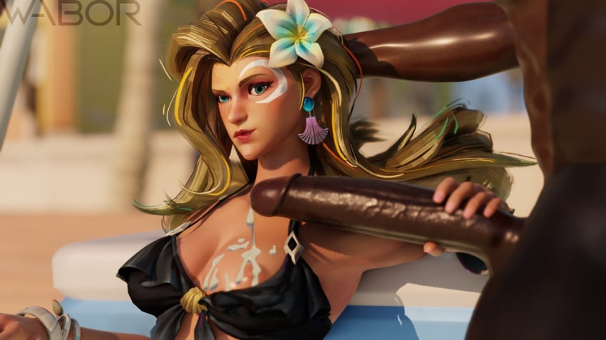 1girl1boy 3d 3d_model 3d_render alternate_version_available beach bikini bikini_top blender blonde_hair canon canon_couple cloak cloak_(marvel) cloak_(marvel_rivals) cloak_and_dagger cum cum_on_body cum_on_breasts dagger_(marvel) dagger_(marvel_rivals) dark-skinned_male different_angle exposed_breast exposed_nipple face_tattoo handjob huge_cock long_hair married_couple marvel marvel_comics marvel_rivals one_breast_out outdoors private_session superhero superheroine swimsuit tandy_bowen tyrone_johnson wabor