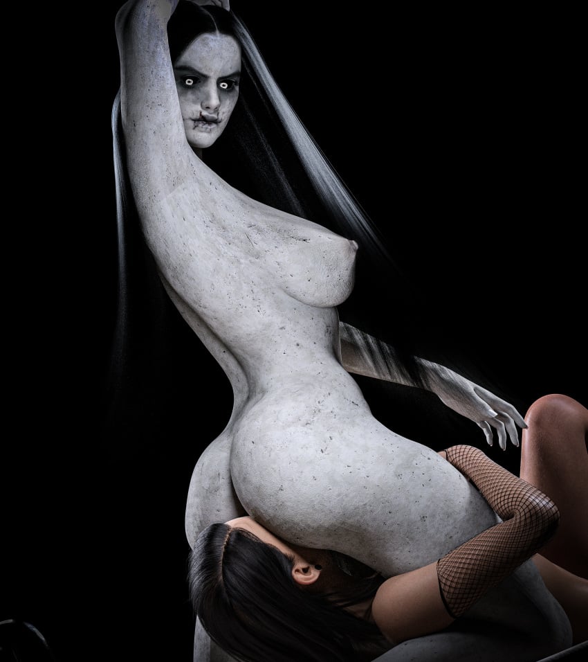 3d anilingus facesitting futa_on_male futanari ghost glowing_eyes horror misuzalha3d self_upload the_haunt_(misuzalha3d)