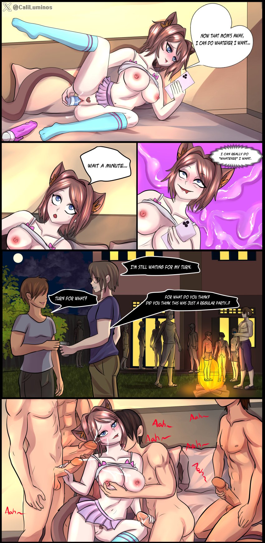 breast caliluminos comic commission cum dicks lewd masturbation neko oc party toys ych yumire