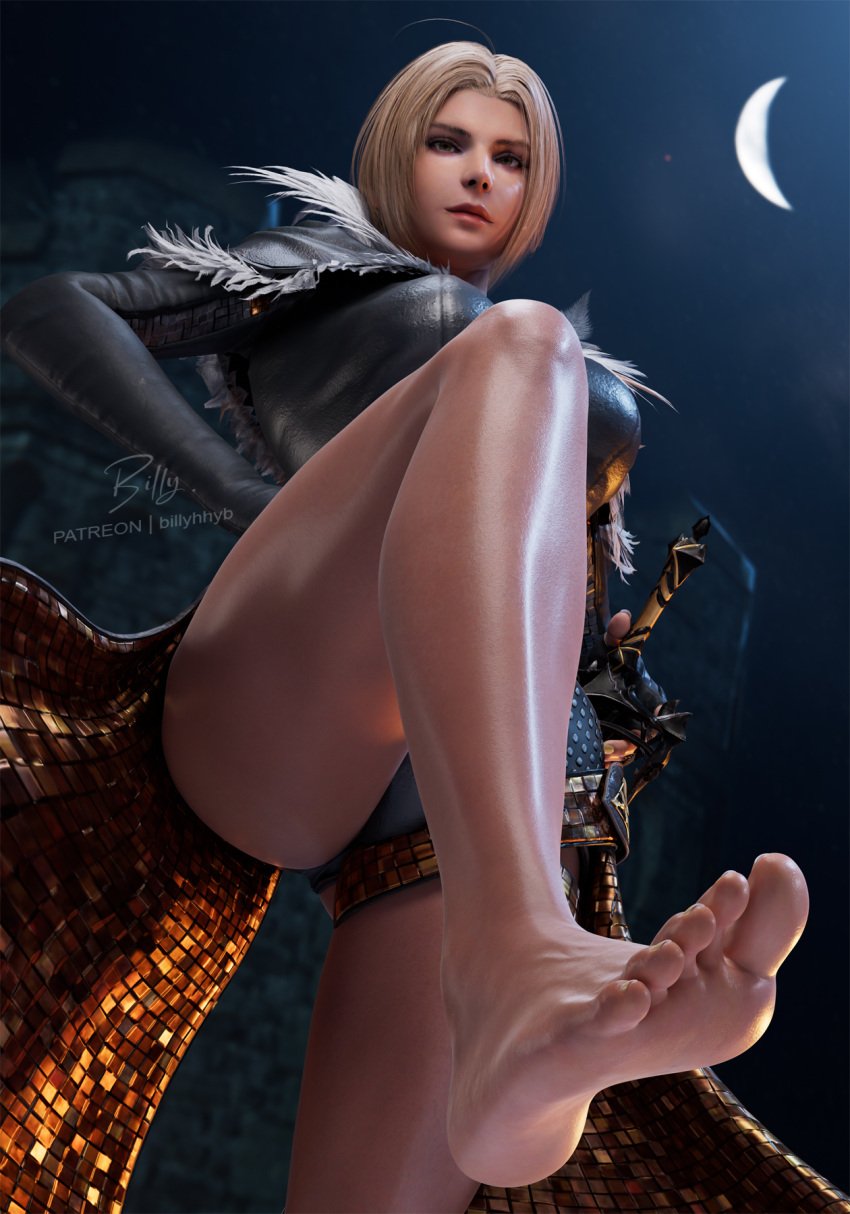 1girls ass barefoot benedikta_harman big_ass billyhhyb blonde_hair feet female female_only final_fantasy final_fantasy_xvi foot_fetish low-angle_view pov square_enix stepped_on thick_thighs thighs