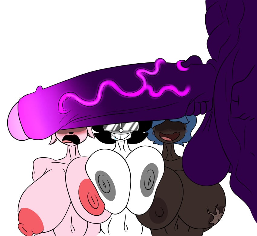 big_balls big_breasts big_nipples big_penis brown_body cabry64 cabry_(cabry64) cartoon dennistoon foursome marlon marlon_(character) marlontoon mdraw23 original_character original_characters pink_body purple_body trio unknown_artist white_background white_body