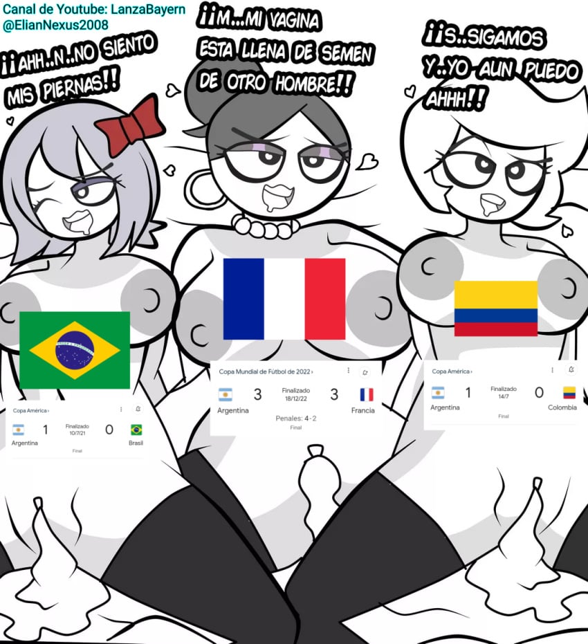 2021_copa_america 2022_fifa_world_cup 2024_copa_america 3girls antixiaro cum cum_in_pussy football open_legs oraix sexy spanish_dialogue spanish_text xiaro xiaromom xiarorule youtuber_girl