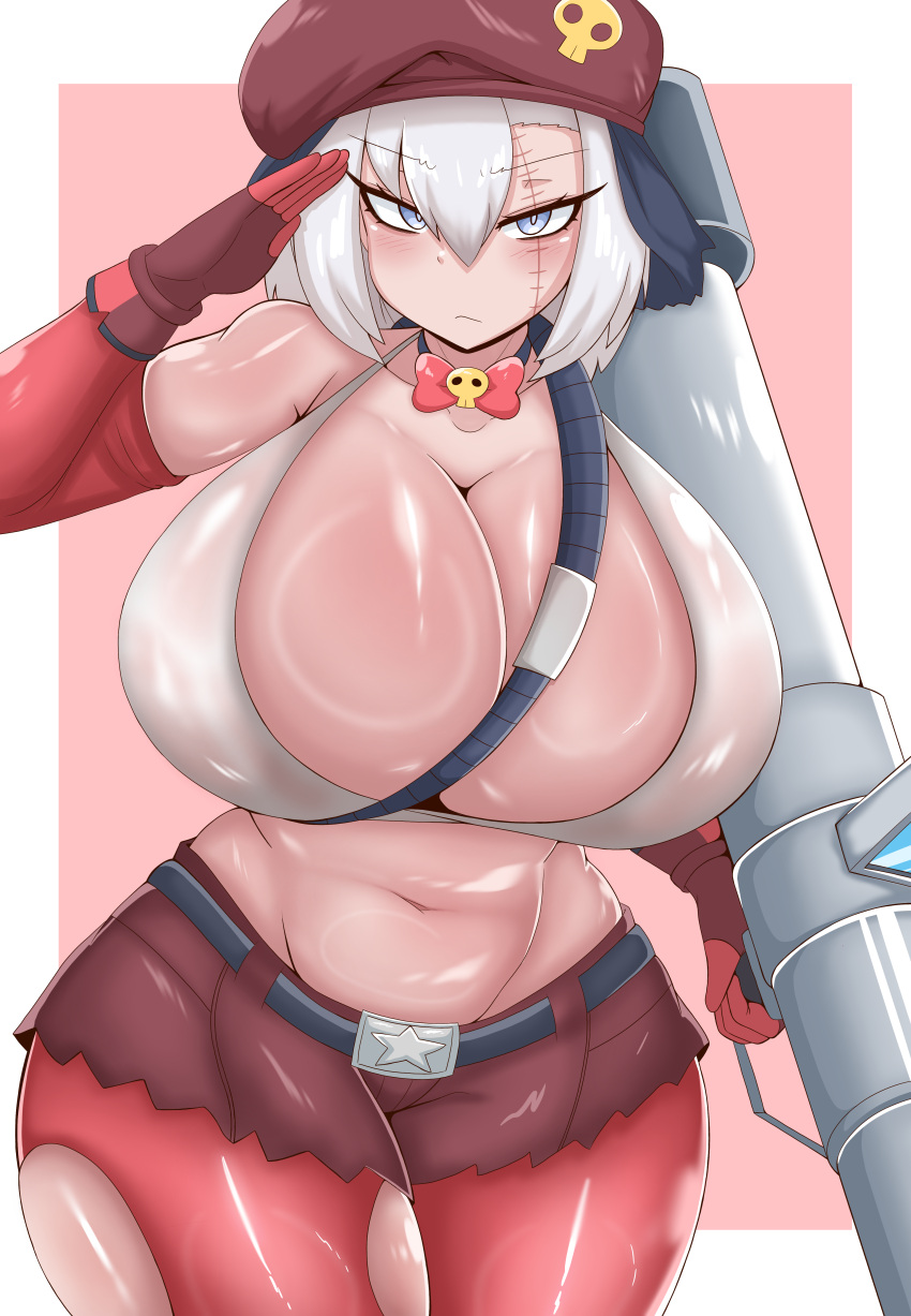 1girls big_breasts big_thighs blush breasts busty cleavage female female_only giant_breasts gigantic_breasts gigantic_thighs giroro giroro_(kemono_friends) huge_breasts huge_thighs kemono_friends keroro_gunsou large_breasts large_thighs massive_breasts massive_thighs navel sangchussam thick_thighs thighs voluptuous