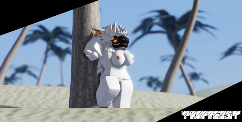 1female 3d artist_name aryx_(propmeist) beach big_breasts breasts fluffy furry letterbox nude oc propmeist protogen pussy roblox roblox_studio self_upload solo_female tagme thick_thighs vagina vaginal watermark white_fur