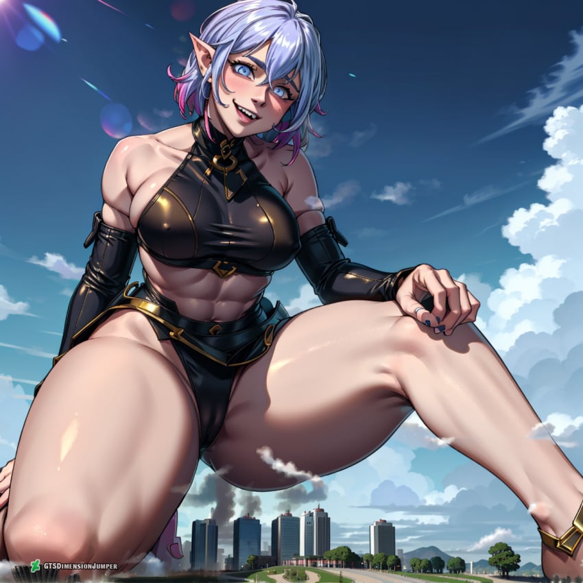 ai_generated bigger_female breasts briar_(league_of_legends) feet giantess height_difference height_growth hips huge_ass huge_breasts huge_butt larger_female league_of_legends league_of_legends:_wild_rift macrophilia microphilia riot_games shrinking taller_female taller_girl thick_thighs voluptuous voluptuous_female