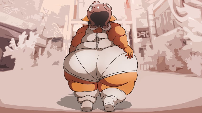 1girls agent_8_(side_order) agent_8_(splatoon) ass back_view belly black_hair fat female female_focus female_only hips large_ass nintendo octoling octoling_girl overweight overweight_female roxas617 splatoon splatoon_3 splatoon_3:_side_order stomach tentacle_hair thick_thighs thighs weight_gain wide_hips zipper zipper_pull_tab