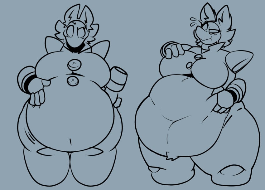 anthro bbw deltarune fat female_only monochrome overweight_female tagme tasque_manager_(deltarune) winterfell54667