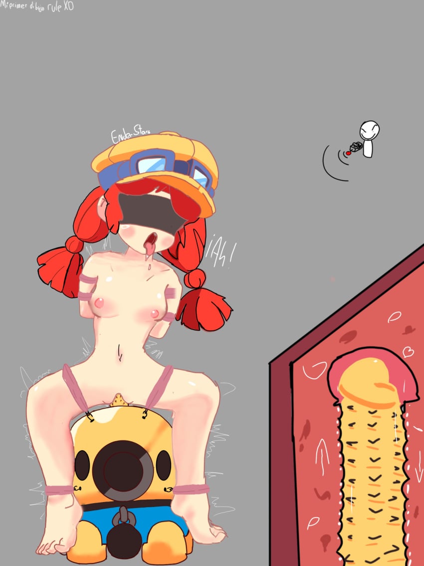 anonymous_artist bondage brawl_stars female jessie_(brawl_stars) machine sex_machine