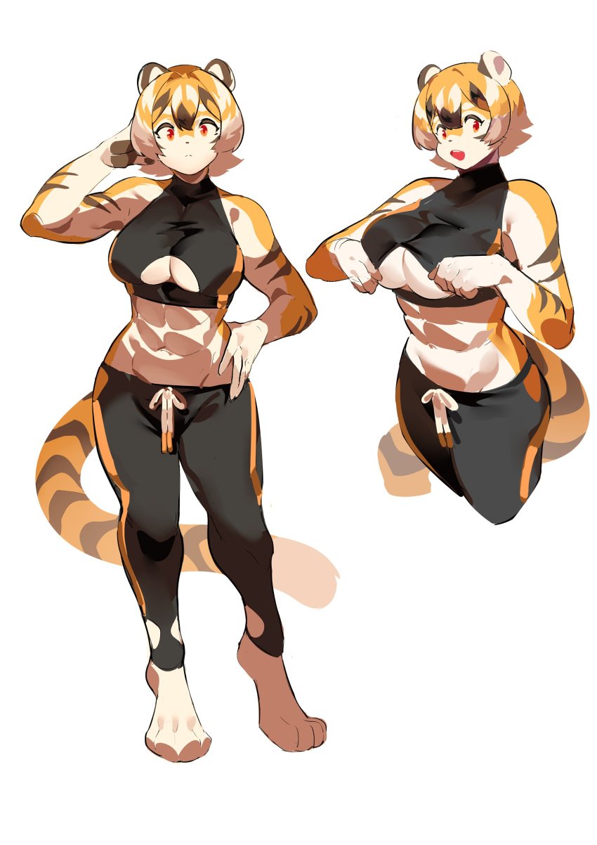 big_breasts breasts cleavage feline female furry huge_breasts mei_xiang mx99926 tagme thick_thighs tiger tiger_girl wide_hips