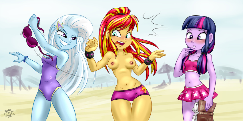 blush breasts equestria_girls friendship_is_magic my_little_pony ponut_joe sunset_shimmer tagme trixie_(mlp) trixie_lulamoon twilight_sparkle_(mlp)