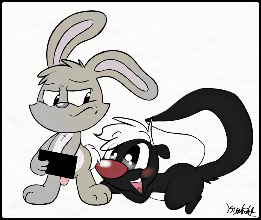 2boys annoyed being_watched blush cartoon_network censor_bar censored exposed feral fur gay ineffective_censorship kippykat lagomorph male male_only mammal penis rabbit rabbit_(skunk_fu!) skunk skunk_(skunk_fu!) skunk_fu! yaoi