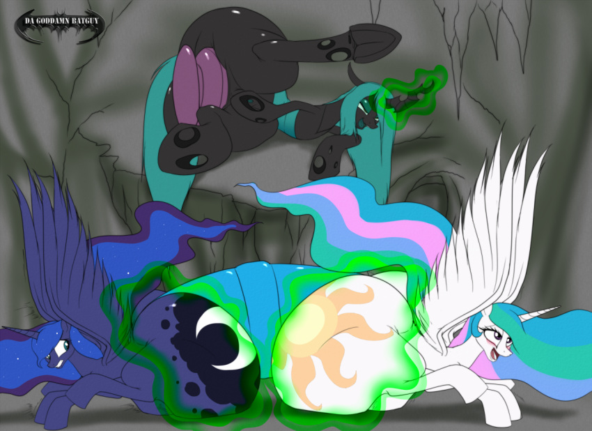 2015 alicorn anal anal_sex anus ass big_ass buttplug changeling color da_goddamn_batguy dildo equine female feral friendship_is_magic horn huge_ass inflation mammal my_little_pony penetration princess_celestia_(mlp) princess_luna_(mlp) pussy queen_chrysalis_(mlp) sex_toy wings