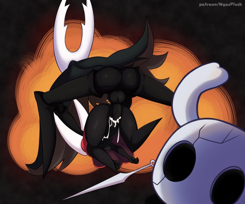 cum_in_pussy hi_res hollow_knight hollow_knight_(character) hornet_(hollow_knight) nyasplush the_knight_(hollow_knight) vaginal_penetration