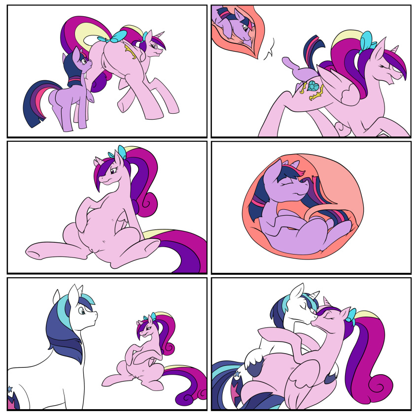 alicorn brother comic dragga equine female feral friendship_is_magic fur group hooves horn implied internal kissing male mammal my_little_pony pregnant princess princess_cadance_(mlp) pussy royalty sex shining_armor_(mlp) sibling sister twilight_sparkle_(mlp) unbirthing unicorn vore what wings