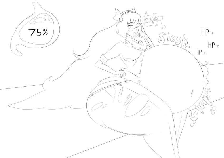 bbw burping genpis_chong huge_belly ishmael_(limbus_company) limbus_company project_moon thick_thighs vore