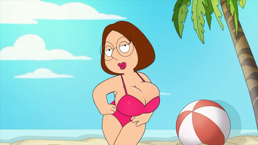 1girls 2d big_breasts boob_window cleavage dressed edit family_guy glasses meg_griffin nerota screenshot_edit short_hair solo solo_female thighs