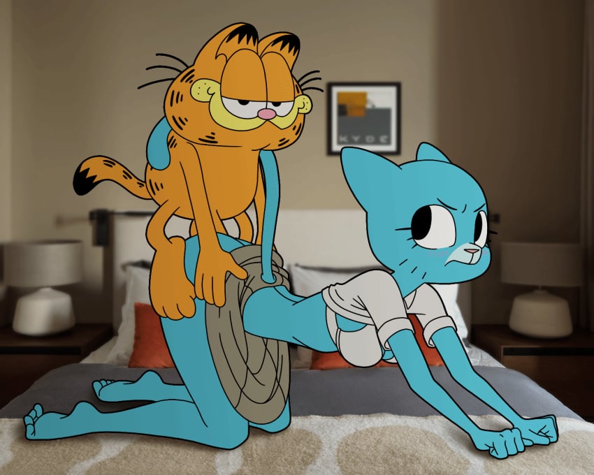 2d 2d_animation animated bra breasts cartoon_network feline furry garfield_(series) garfield_the_cat kyde loop male/female nicole_watterson paramount_pictures paws,_inc. penis sex straight the_amazing_world_of_gumball warner_brothers