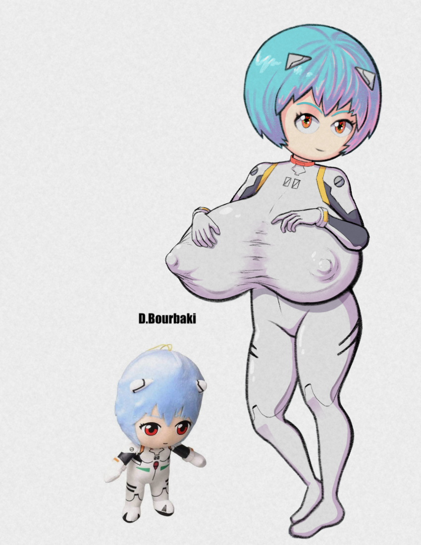 huge_breasts impossible_clothes neon_genesis_evangelion rei_ayanami rei_chikita tight_clothing