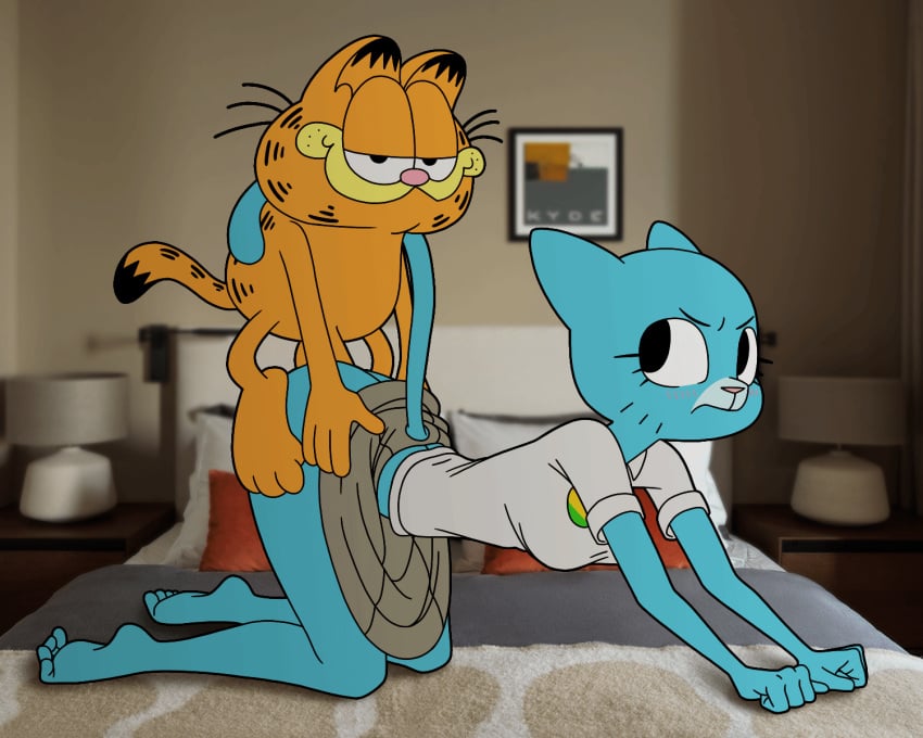 2d 2d_animation animated breasts cartoon_network clothing feline furry garfield_(series) garfield_the_cat kyde loop male/female nicole_watterson paramount_pictures paws,_inc. penis sex straight the_amazing_world_of_gumball warner_brothers