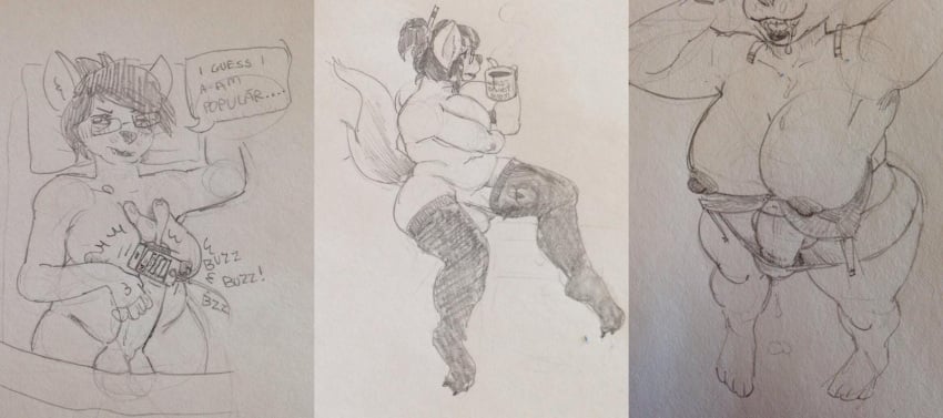 2015 anthro anthro_only ass blythe_(character) breasts canine chubby dickgirl dingah dingo fur futa_only hair intersex mammal milf milk mother parent paws pencil_(artwork) pose selfie sketch solo traditional_media_(artwork) wide_hips