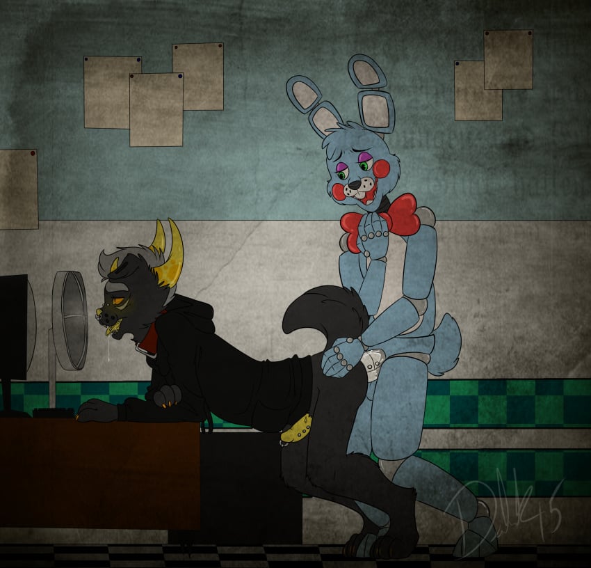 anal animatronic anthro black_fur blush cum drooling duo feline five_nights_at_freddy's five_nights_at_freddy's_2 fur gay horn hybrid ket_(kitket) lagomorph machine male mammal mechanical original_character penetration penis piercing pukeytwink rabbit robot saliva sex toy_bonnie_(fnaf)