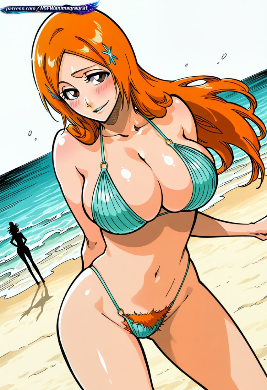 1girl 2d absurd_resolution absurdres adult aged_up ai ai-created ai_art ai_generated anime anime_coloring anime_screenshot areolae beach bikini bikini_bottom_pull bleach blush cel_shading cleavage clothing_pull clouds curvy deep_cleavage detailed_background digital_art dynamic_angle dynamic_pose erotic exhibitionism exibitionism exited explicit exposed_nipples female from_above glossy glossy_body glossy_skin gorgeous grey_eyes hair_between_eyes hair_ornament hairclip hentai hi_res high_contrast high_quality high_resolution highres huge_breasts in_heat inoue_orihime large_breasts leaning_forward long_hair looking_at_viewer micro_bikini narrow_waist nipple_slip nipples nsfw ocean orange_hair orihime_inoue outdoors patreon perfect_anatomy pervert_female pink_bikini plump presenting pubic_hair puffy_nipples pulling_own_clothes rating_explicit sand sea see-through_bikini sexy sexy_body sexy_female sexy_pose shiny_skin sideboob sky smile soft_shading solo solo_focus source_anime standing string_bikini suggestive tan tan_skin teasing teasing_viewer thick_thighs tite_kubo_style transparent_clothing underboob voluptuous voluptuous_body voluptuous_female water waves wide_hips