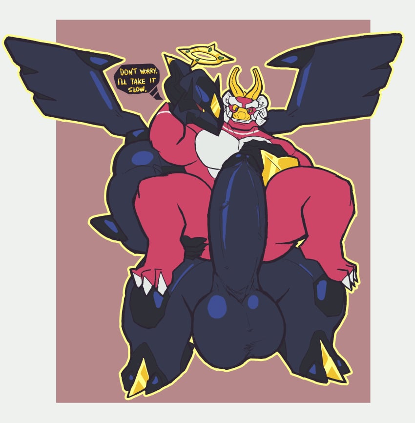 3_toes absurd_res all_caps anthro arceus arm_around_neck balls barazoku big_balls big_penis blue_eyes claws dialogue dragon duo eastern_dragon feet fusion generation_4_pokemon generation_5_pokemon genitals halo hi_res holding_butt holding_pec huge_balls huge_penis hybrid hyper hyper_genitalia hyper_penis imminent_sex it'll_never_fit king_of_red_lions legendary_pokemon male male/male muscular muscular_anthro muscular_male mythological_creature mythological_scalie mythology nintendo nude nude_anthro nude_male open_mouth open_smile outline pecs penis pokemon pokemon_(species) pokemon_fusion red_sclera scalie simple_background smile speech_bubble spread_wings stripes talking_to_another talking_to_partner the_legend_of_zelda toe_claws toes vein veiny_penis white_stripes wind_waker wings yellow_eyes yellow_outline yellow_sclera zek_(zephyrchill) zekrom zephyrchill