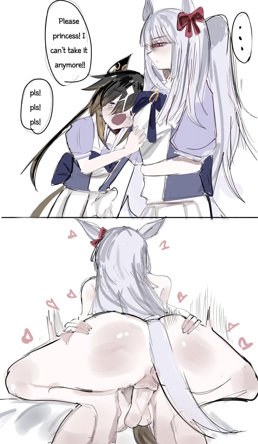 2girls animal_ears animal_tail futa_on_female futanari horse_girl horse_tail medium_breasts pedkung stay_gold_(umamusume) tagme umamusume umamusume_pretty_derby vaginal_penetration