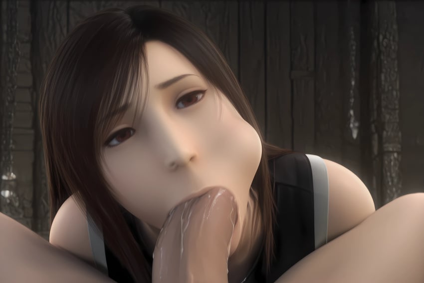 1boy 1girl ai_generated artist_name bangs bare_shoulders black_eyes black_hair breasts brick_wall brown_eyes brown_hair cheek_bulge close-up closed_mouth cum cum_in_mouth erection eyebrows eyebrows_visible_through_hair face fellatio final_fantasy final_fantasy_vii final_fantasy_vii_remake foreskin futa_with_female futanari hair_between_eyes half-closed_eyes hetero indoors interracial lips long_hair looking_at_viewer nose open_fly oral out_of_frame outdoors overflow penis pink_lips pov realistic red_eyes saliva sidelocks sleeveless sleeveless_shirt solo_focus swept_bangs tank_top tifa_lockhart uncensored upper_body veins veiny_penis window
