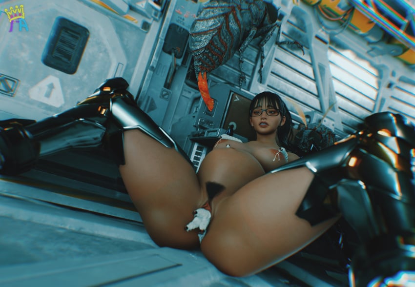 2024 3d ascendant_one birth bloatfly bloatfly_(fallout) female freakyartyom glasses helldiver_(helldivers) insectophilia insects iris_(ascendant_one) lactating lactation larva maggot pregnant pregnant_female pubes pubic_hair tagme zoophilia