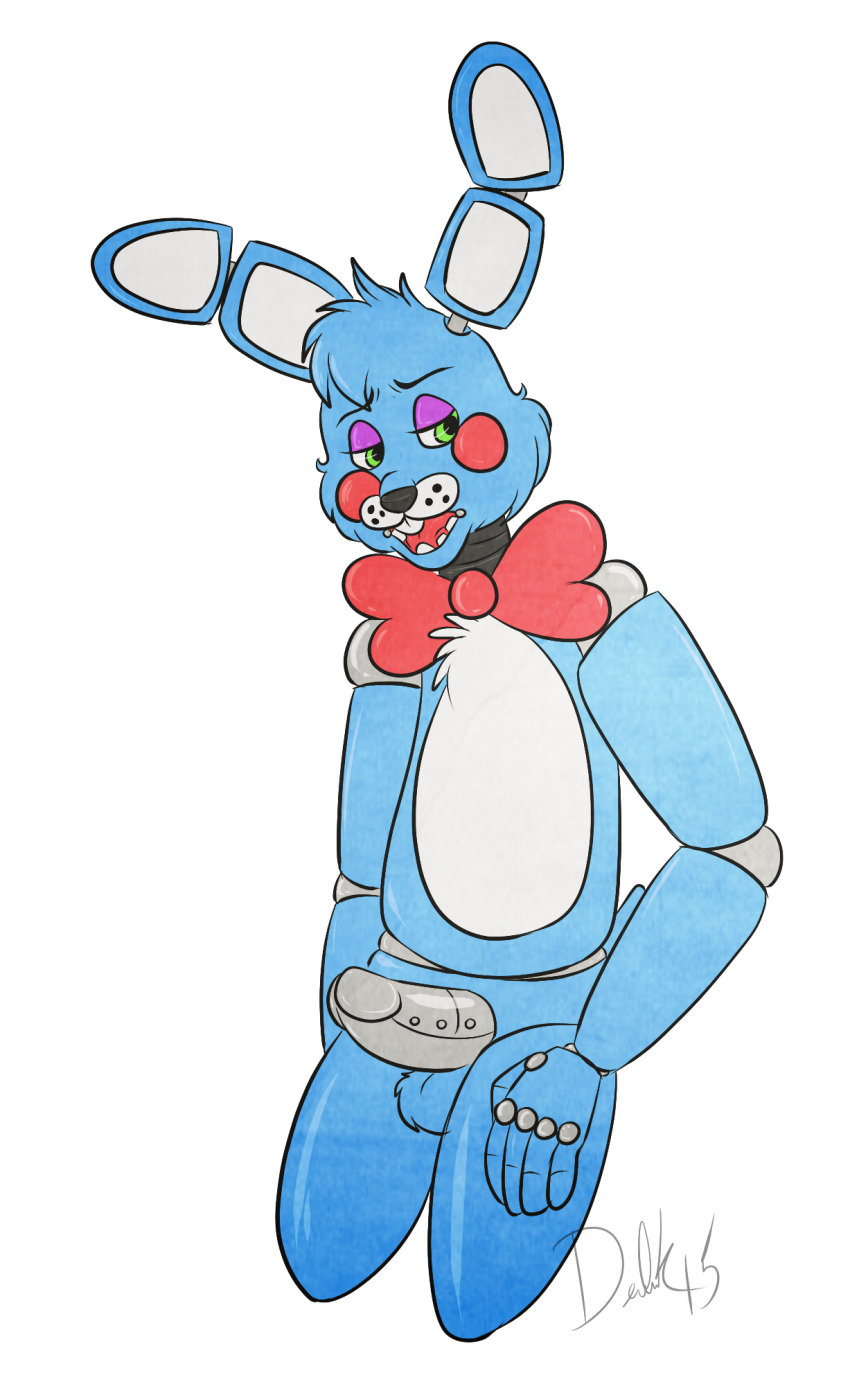 1boy animatronic anthro balls blue_fur five_nights_at_freddy's five_nights_at_freddy's_2 fur lagomorph machine male male_only mammal mechanical metal penis pukeytwink rabbit robot solo toy_bonnie_(fnaf)